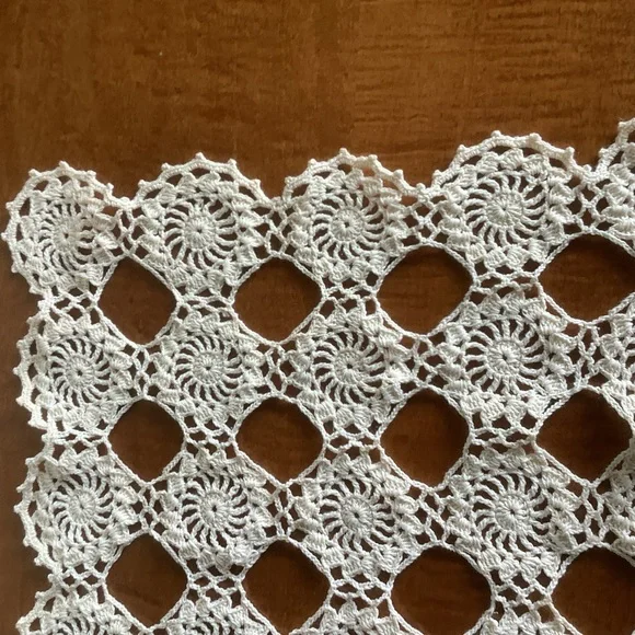 Handmade Crocheted 14” Square Doily - Picture 10 of 10